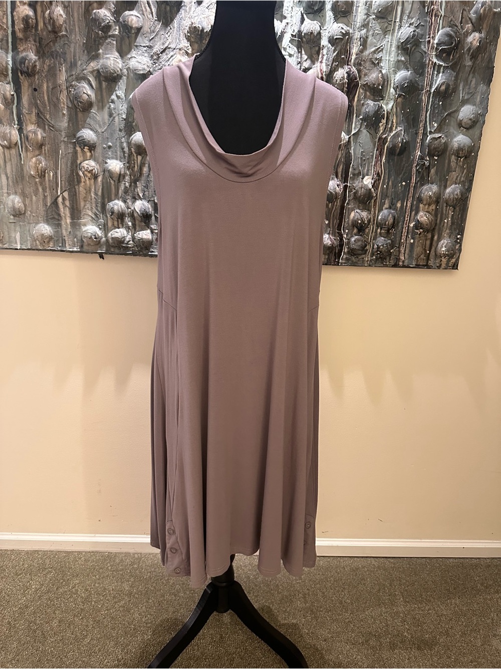 ⭐️ Papa Vancouver XL Bamboo Cowl-Neck Gray Tunic Dress